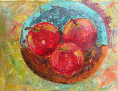 Apples on Plate Study