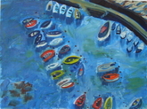 Bird's Eye View of Fishing Boats