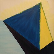 blue and yellow triangle falling right