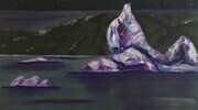 Iceberg with night sky