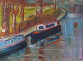 London Canal with Two Boats