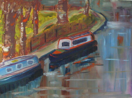 London Canal with Two Boats