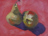 Two Pears on Orange